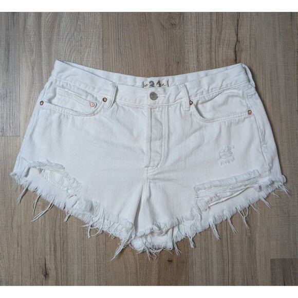 Free People We The Free Size 31 Cut Off Denim Shorts Button Fly Cotton Lot Of 2 - Picture 9 of 13